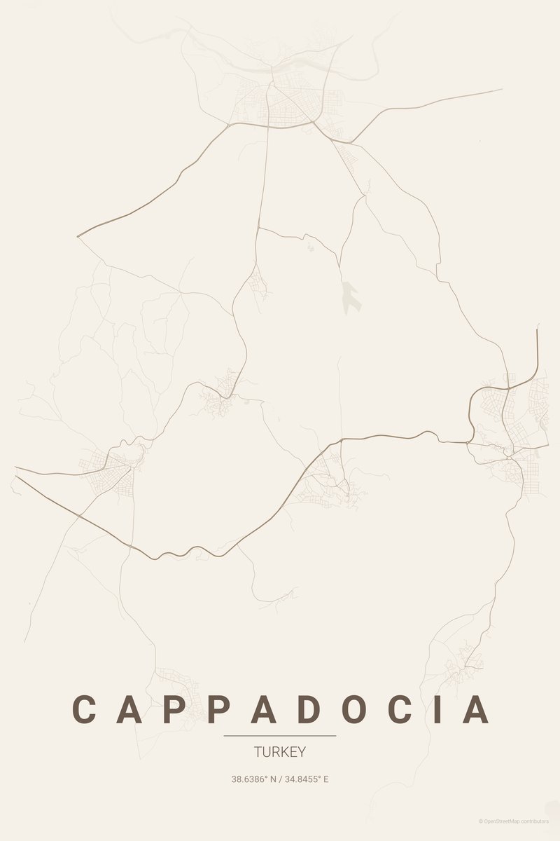 Cappadocia Linen map poster — print