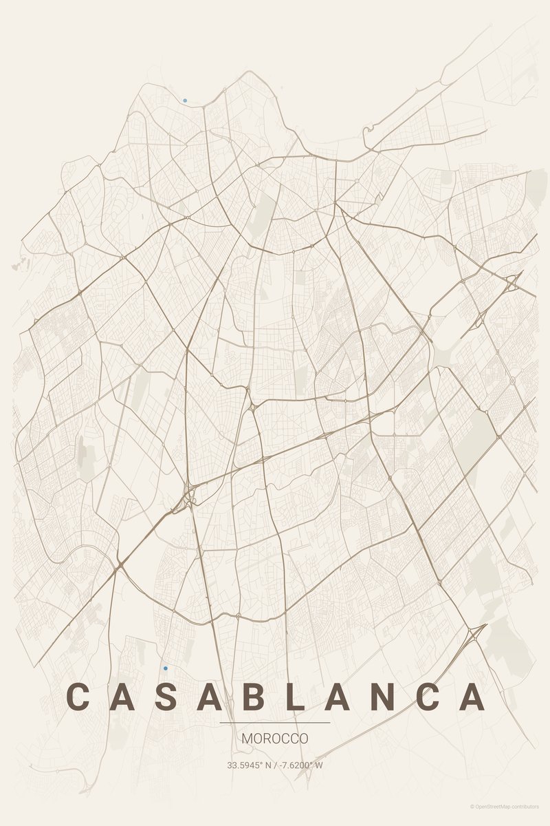 Casablanca Linen map poster — print