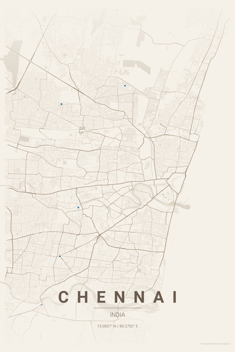 Chennai Linen map poster — print