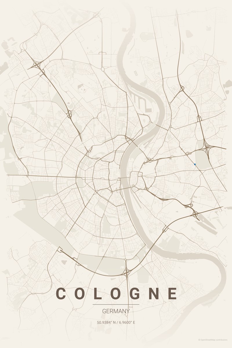 Cologne Linen map poster — print