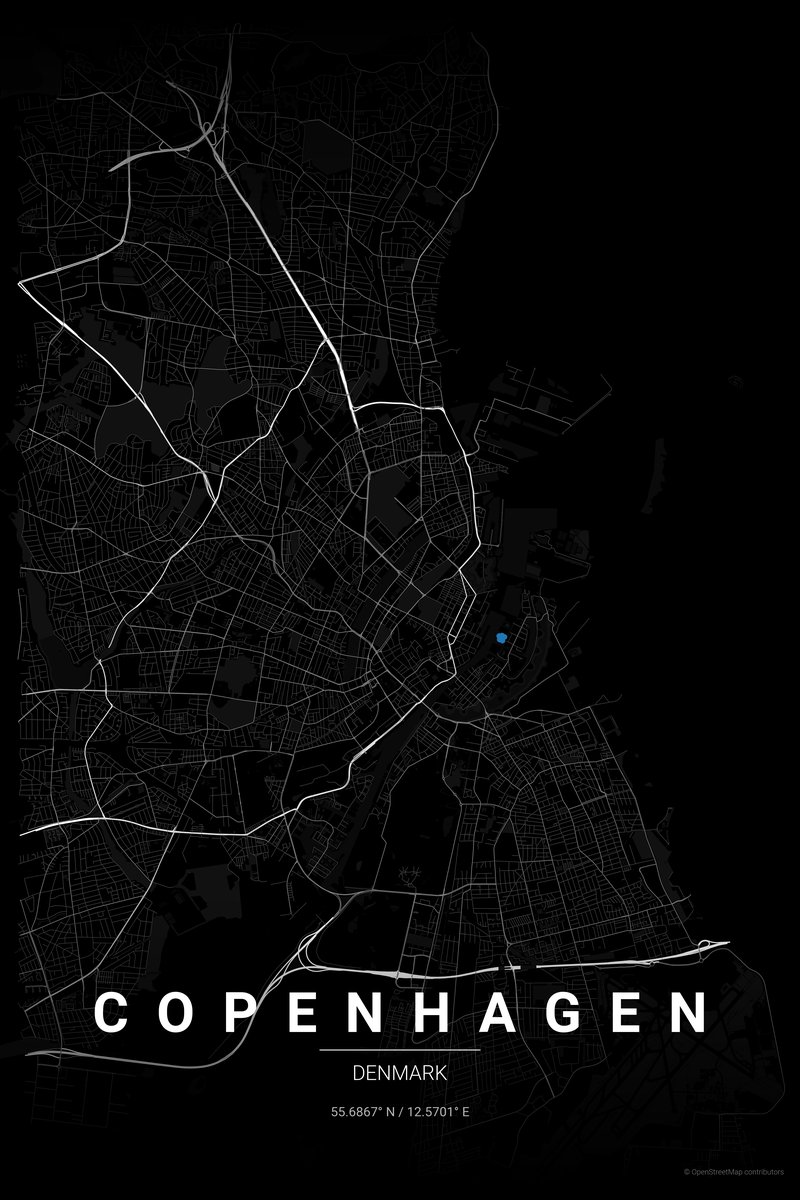 Copenhagen Noir map poster — print