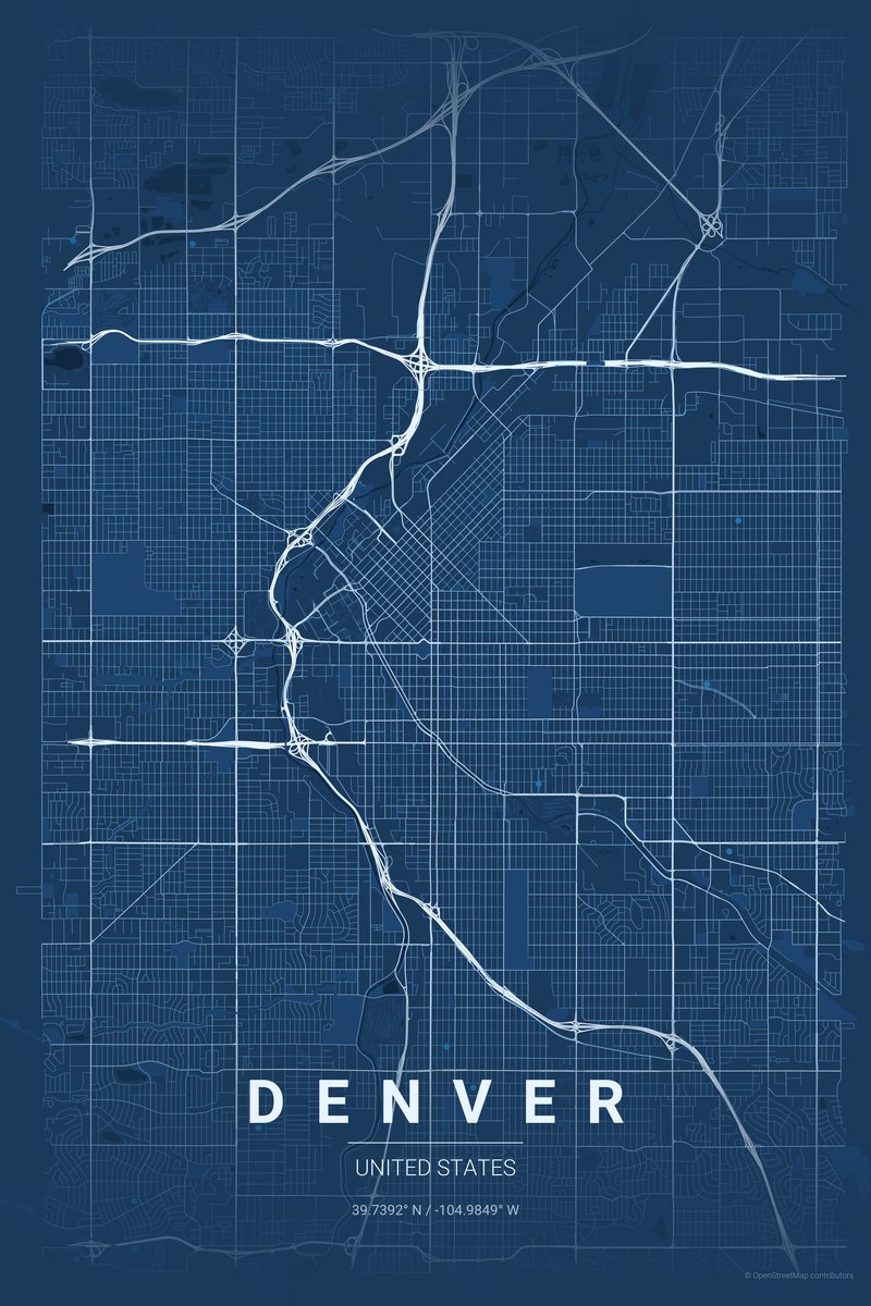 Denver Blueprint map poster — print