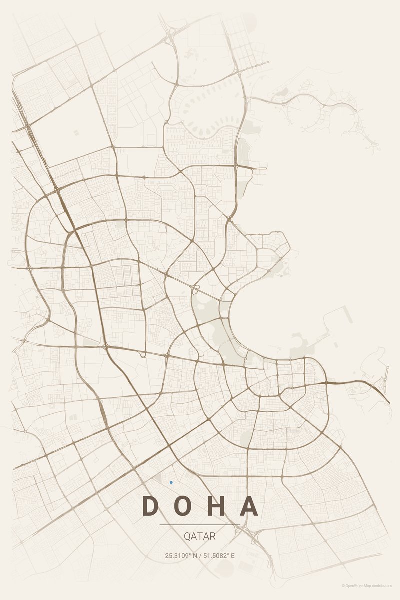 Doha Linen map poster — print