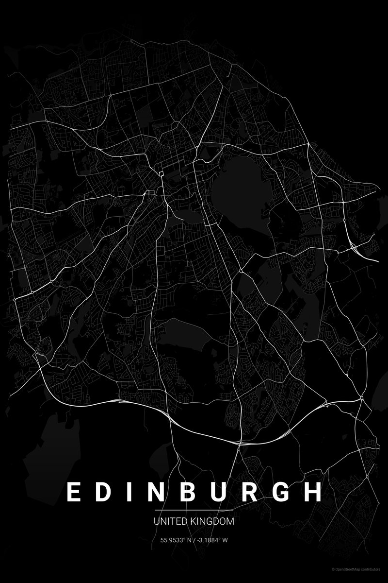 Edinburgh Noir map poster — print