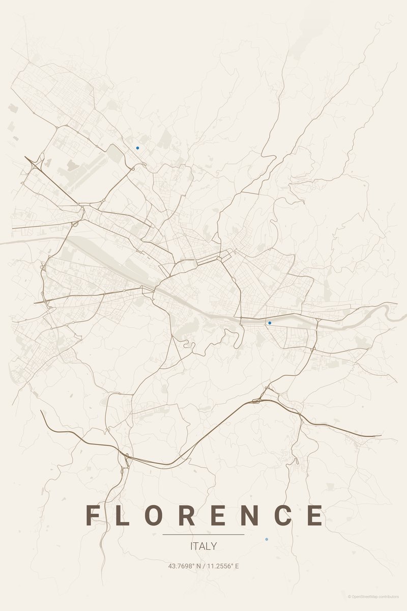 Florence Linen map poster — print