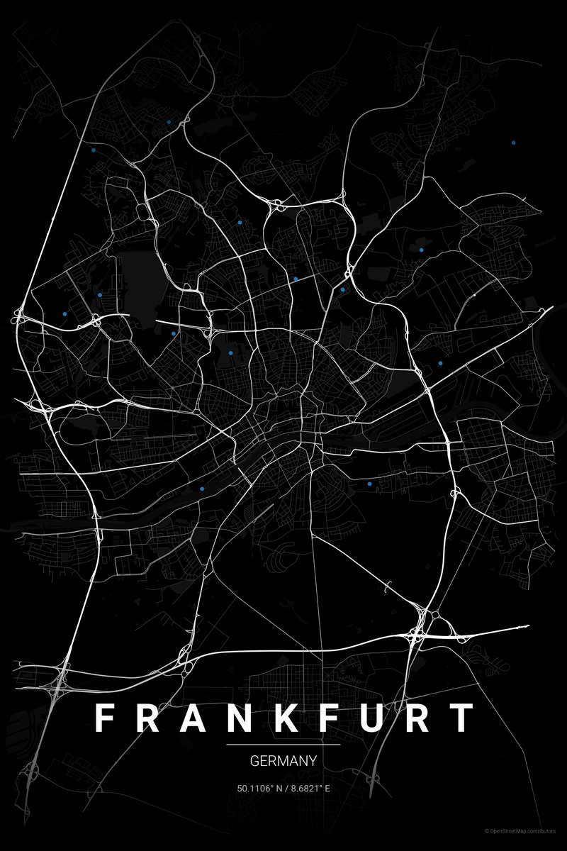 Frankfurt Noir map poster — print