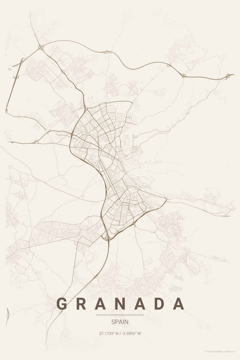 Granada Linen map poster — print