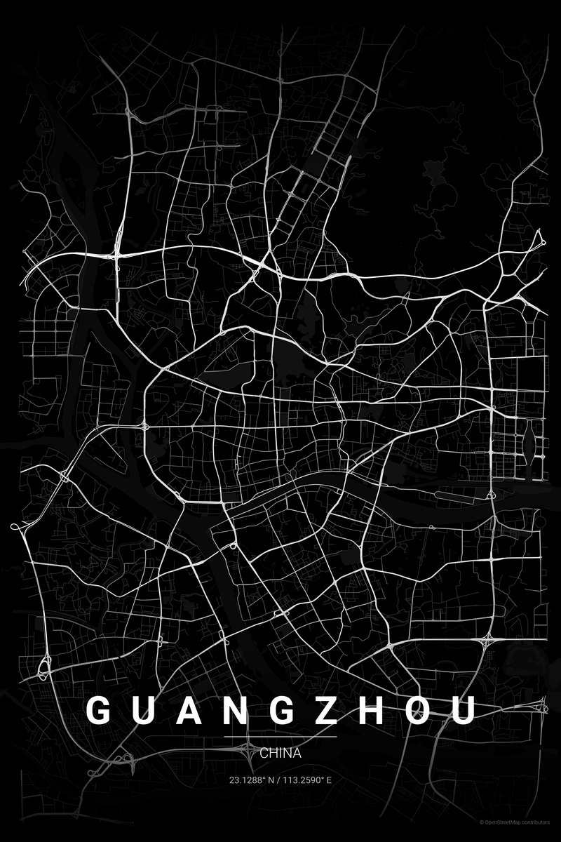 Guangzhou Noir map poster — print