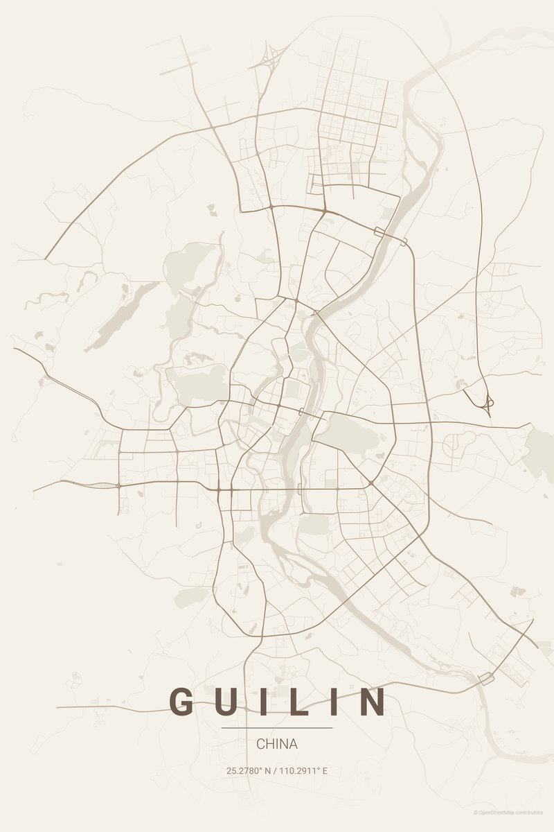 Guilin Linen map poster — print