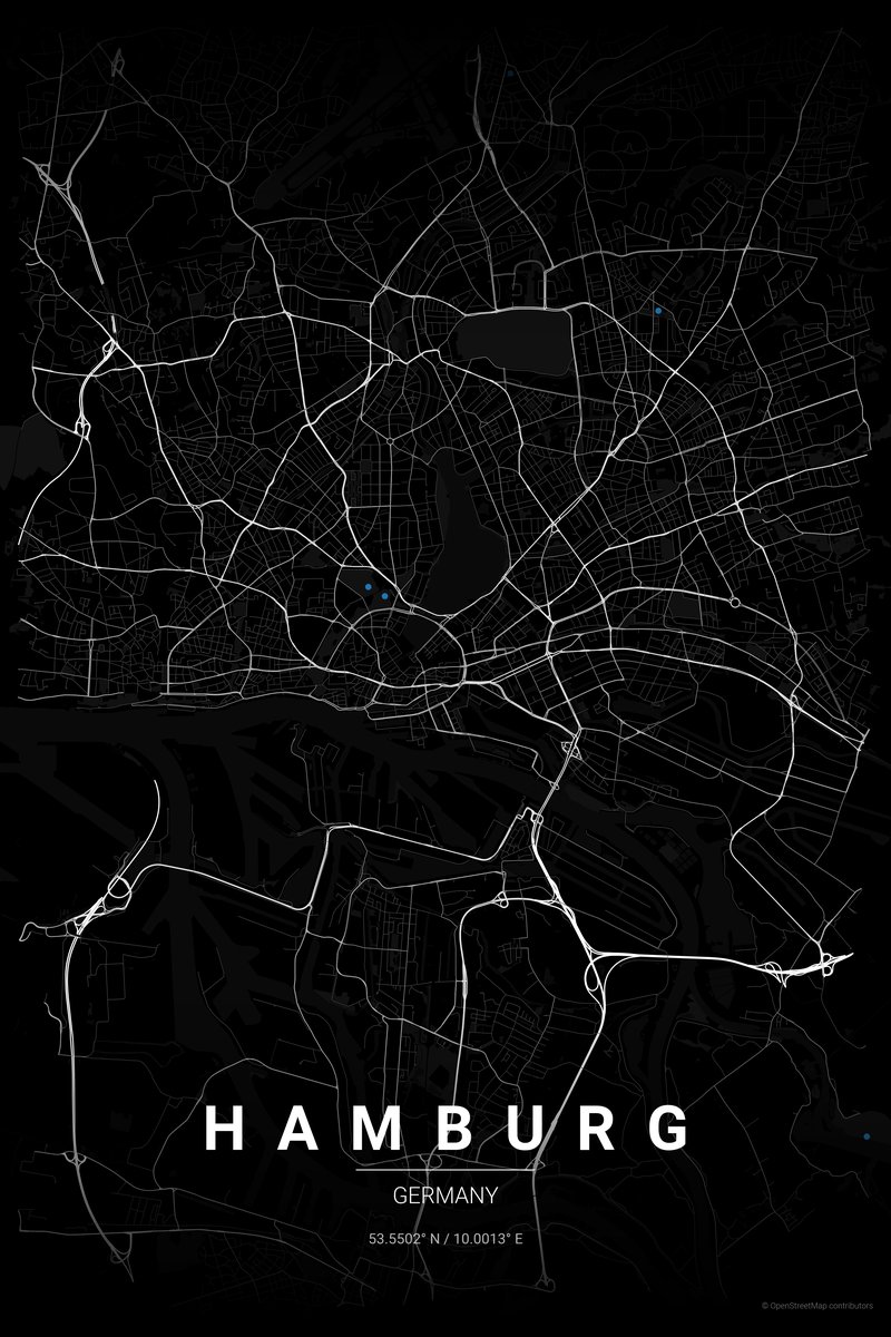 Hamburg Noir map poster — print