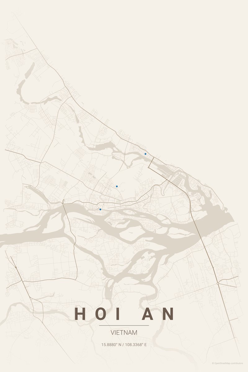 Hoi An Linen map poster — print