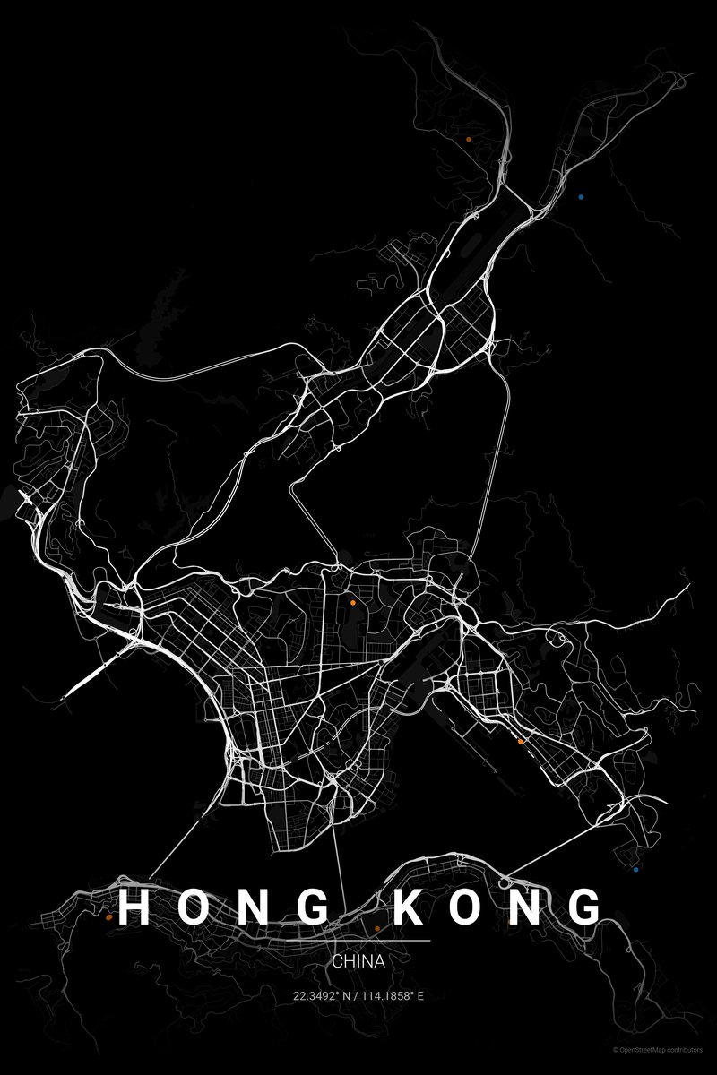 Hong Kong Noir map poster — print