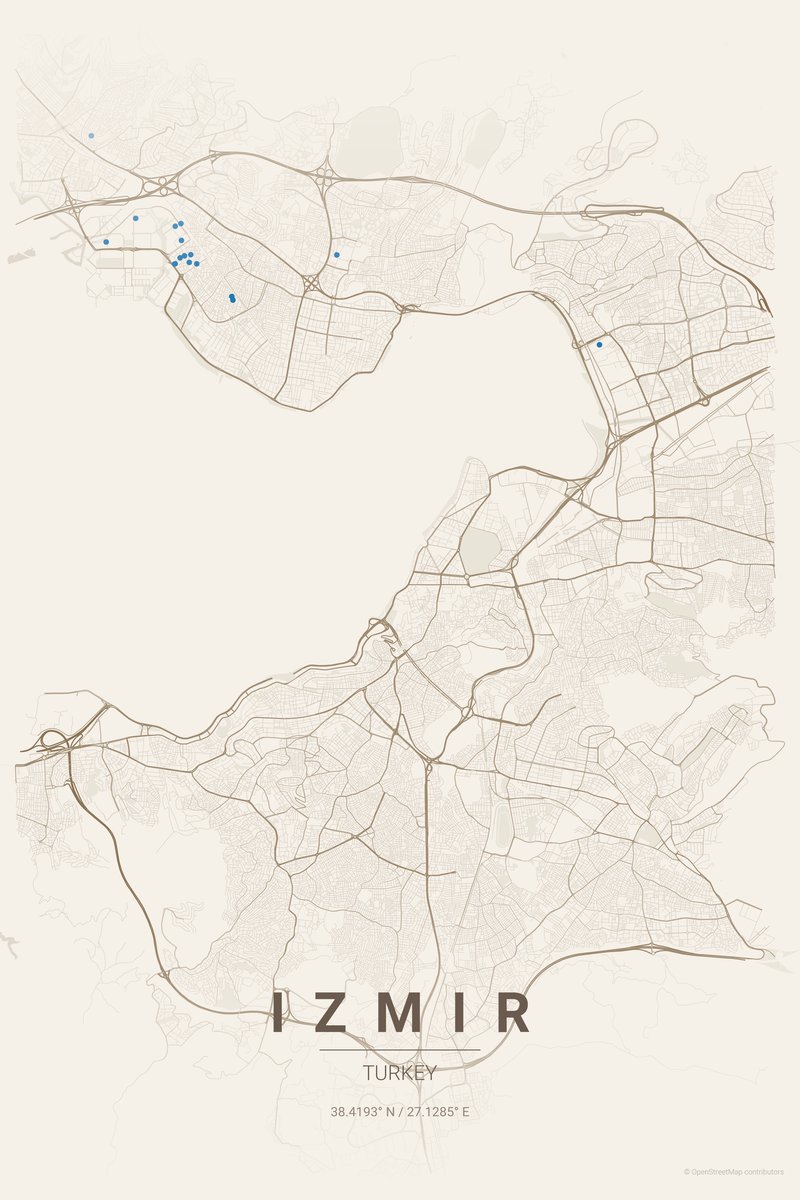 Izmir Linen map poster — print