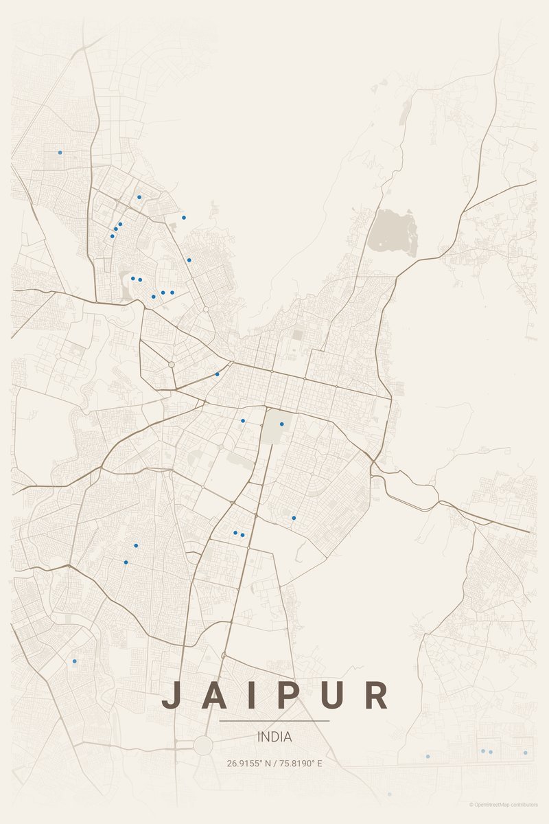 Jaipur Linen map poster — print