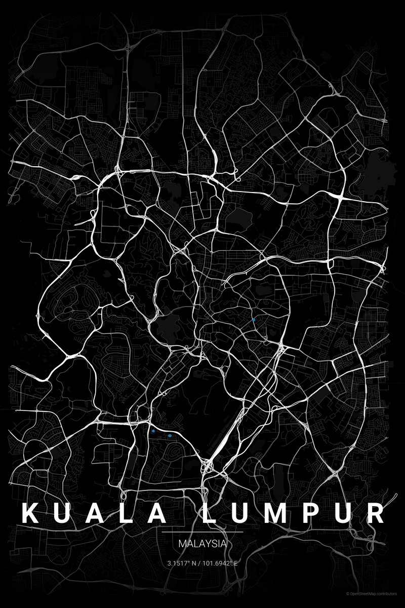 Kuala Lumpur Noir map poster — print