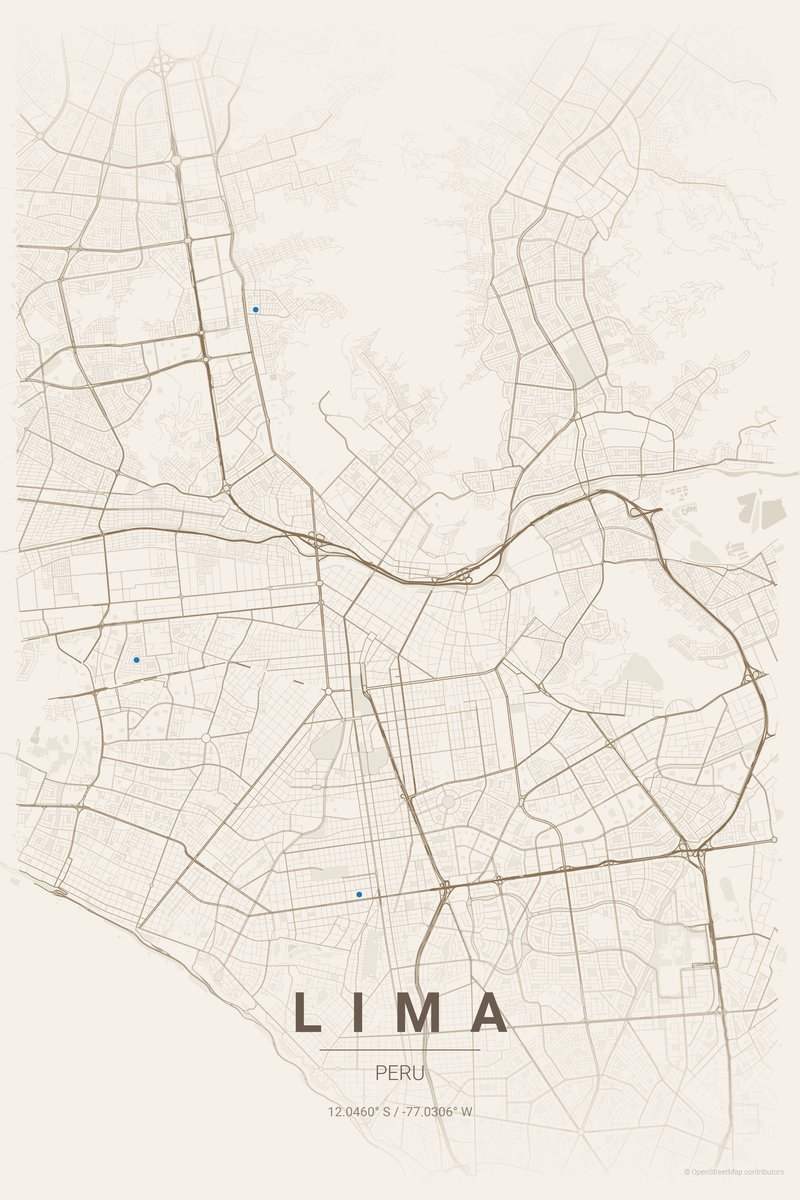 Lima Linen map poster — print
