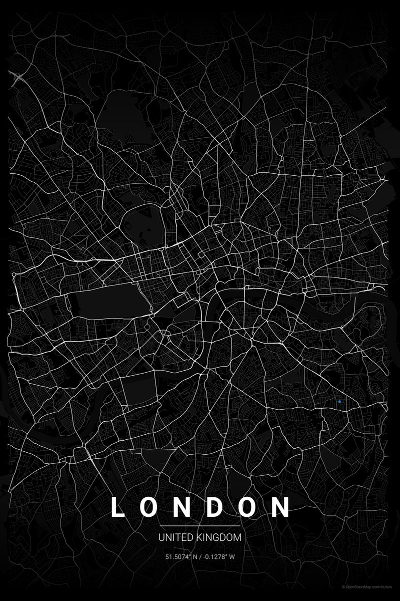 London Noir map poster — print