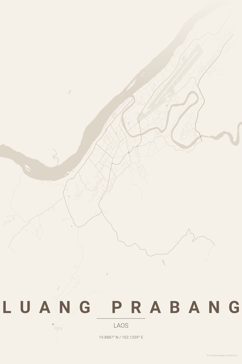 Luang Prabang Linen map poster — print