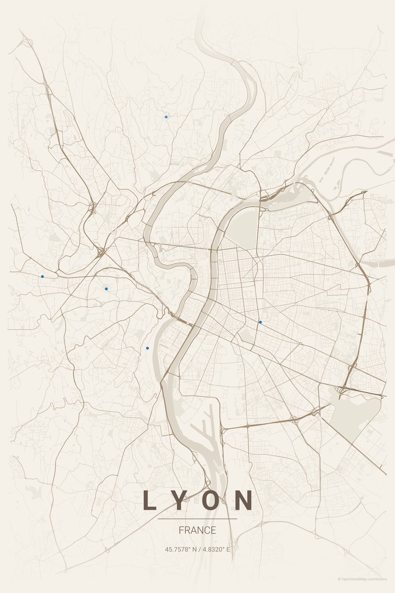 Lyon Linen map poster — print