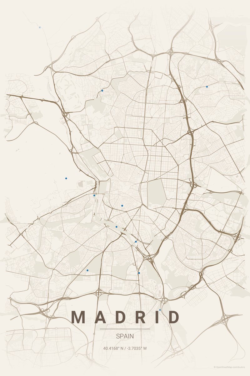 Madrid Linen map poster — print