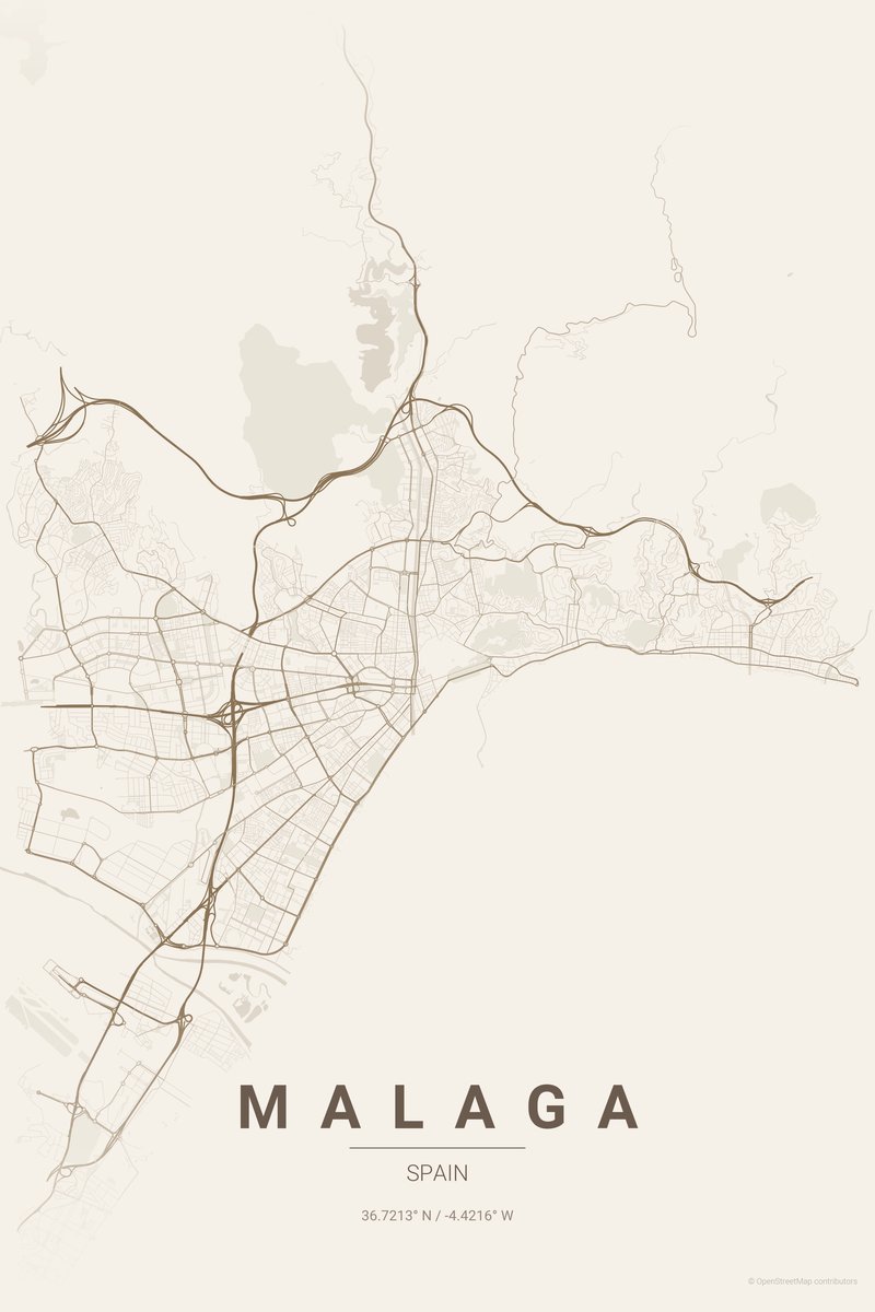 Malaga Linen map poster — print