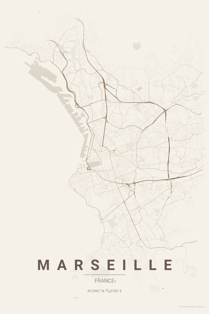Marseille Linen map poster — print