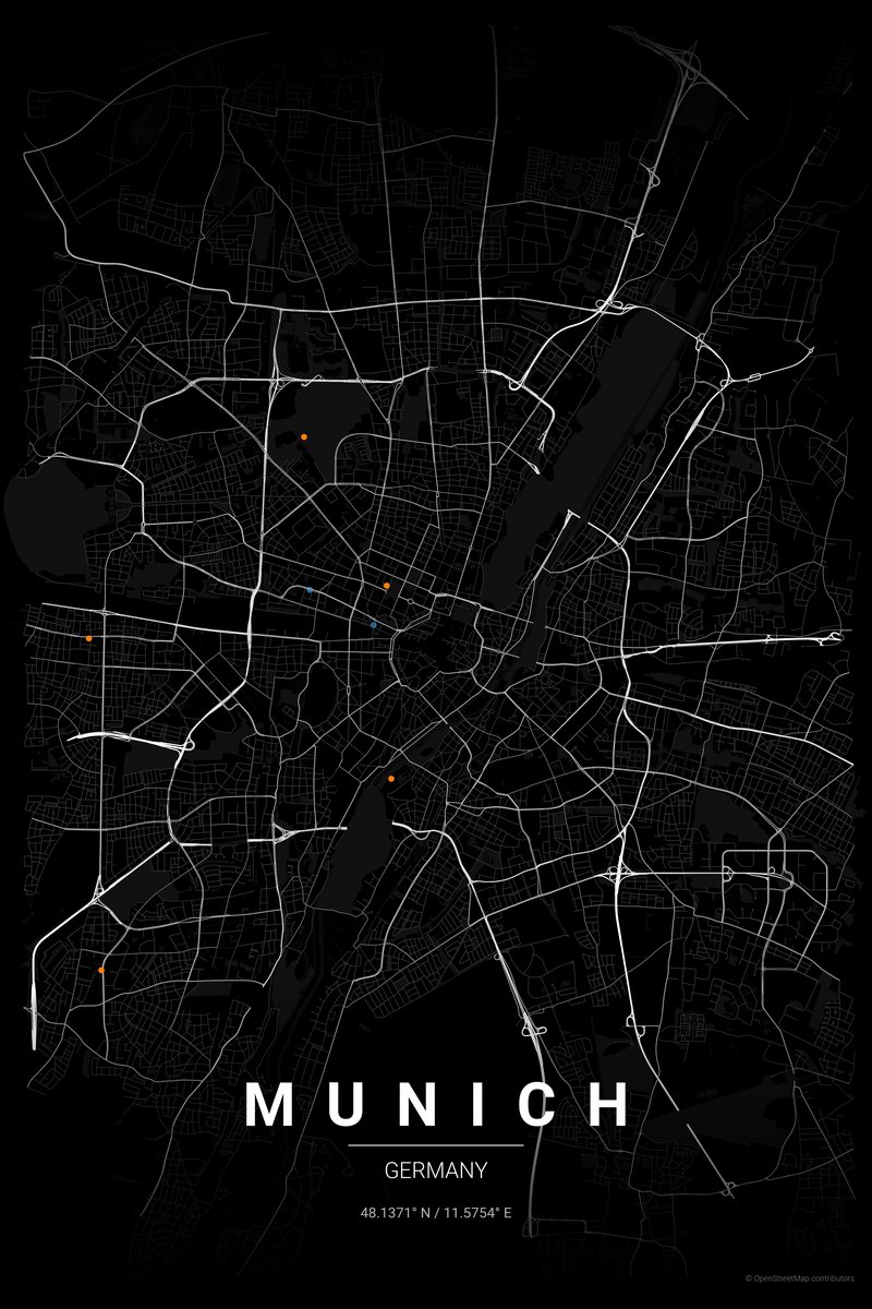 Munich Noir map poster — print