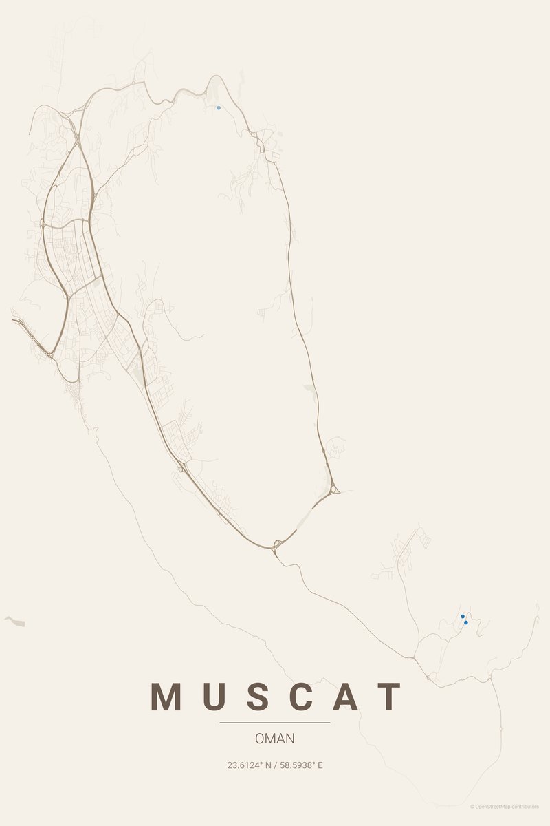 Muscat Linen map poster — print