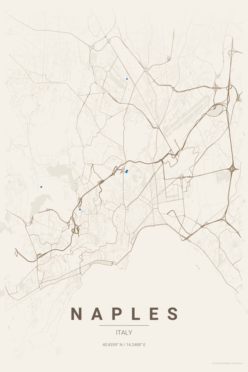 Naples Linen map poster — print