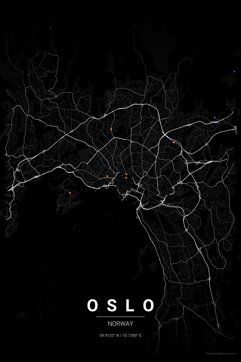Oslo Noir map poster — print