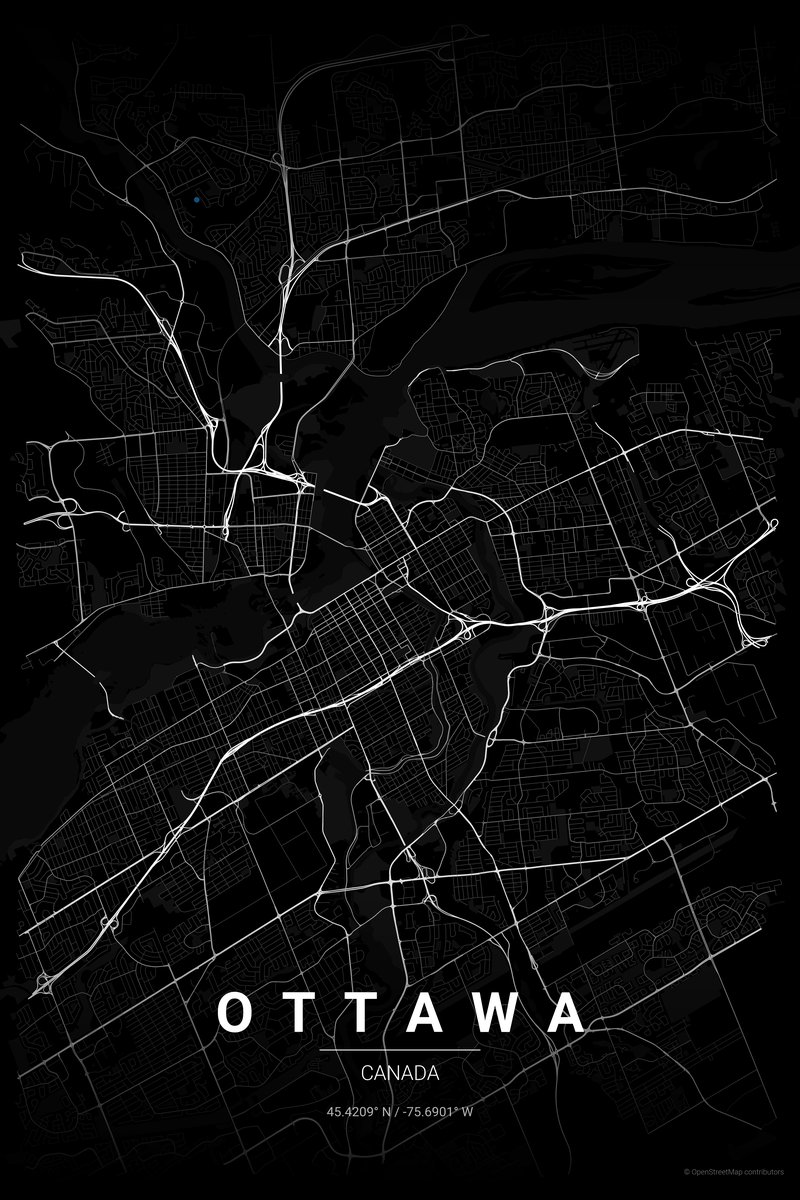Ottawa Noir map poster — print