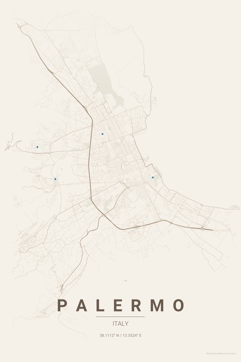 Palermo Linen map poster — print