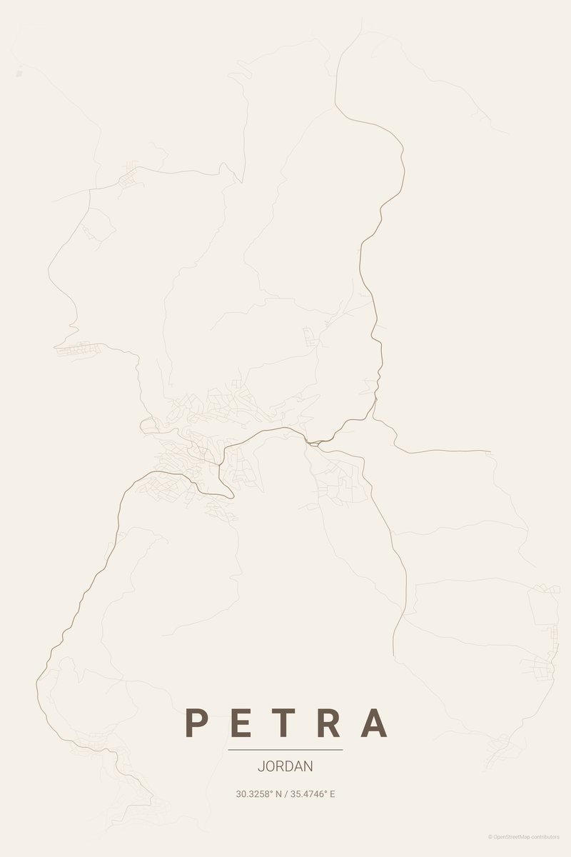 Petra Linen map poster — print