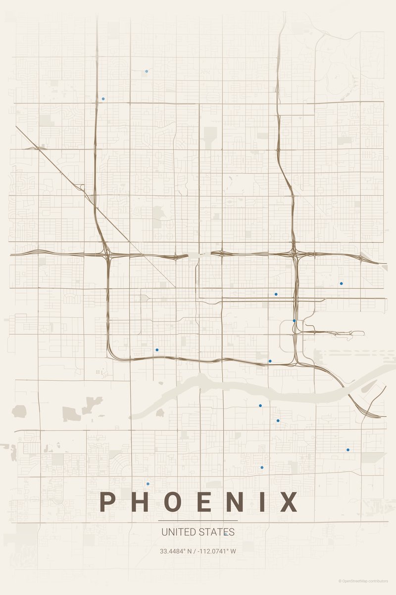 Phoenix Linen map poster — print