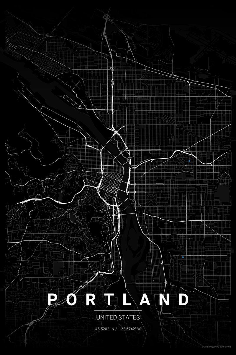 Portland Noir map poster — print
