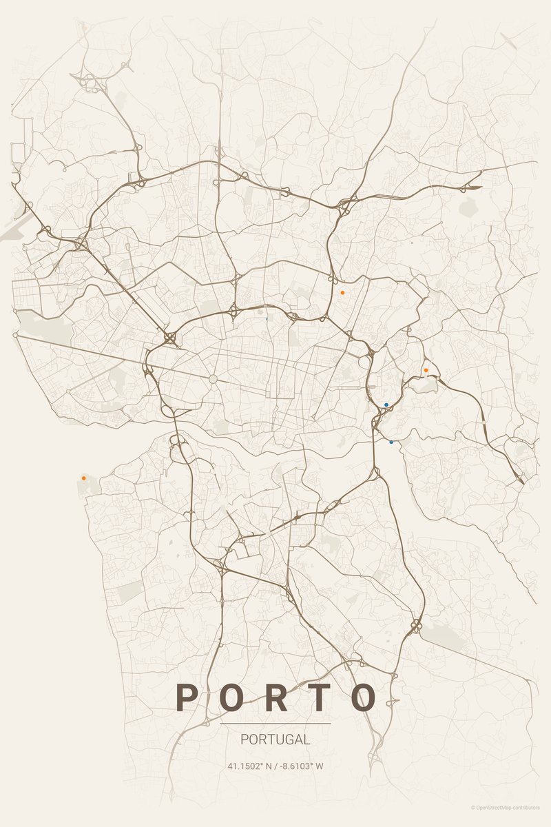 Porto Linen map poster — print