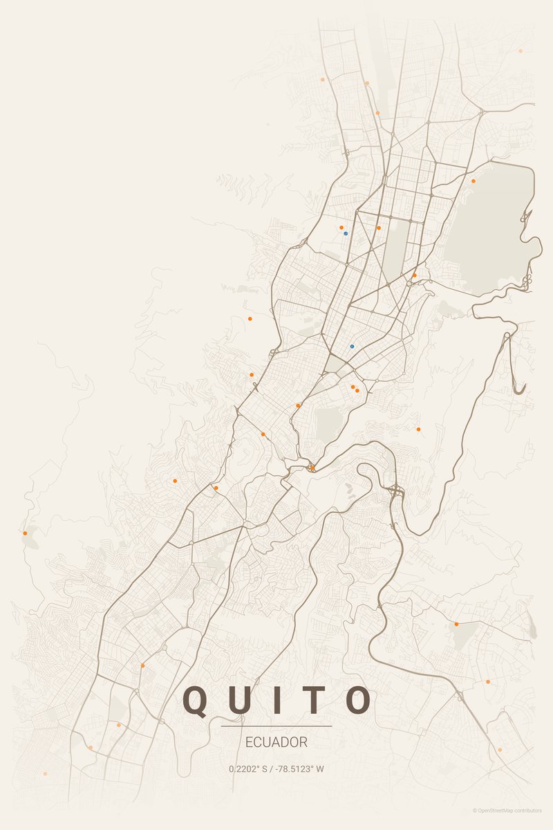 Quito Linen map poster — print