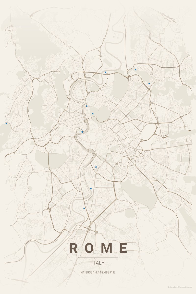 Rome Linen map poster — print
