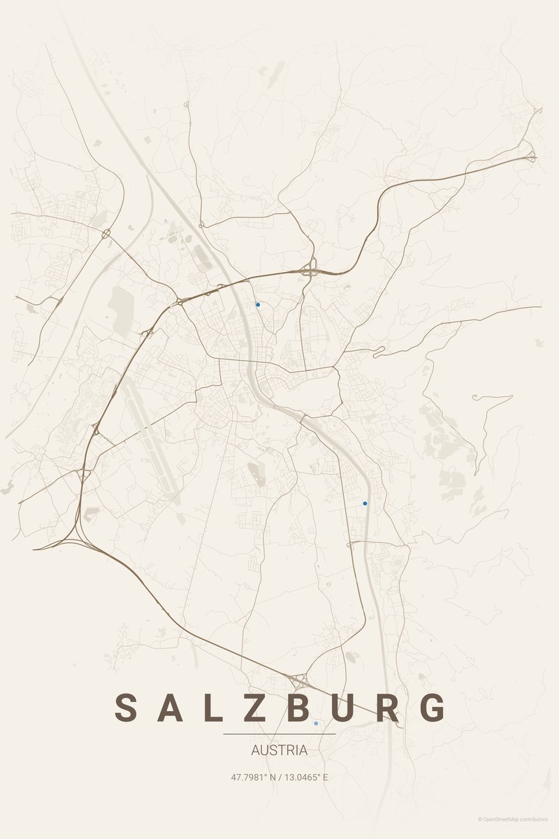 Salzburg Linen map poster — print