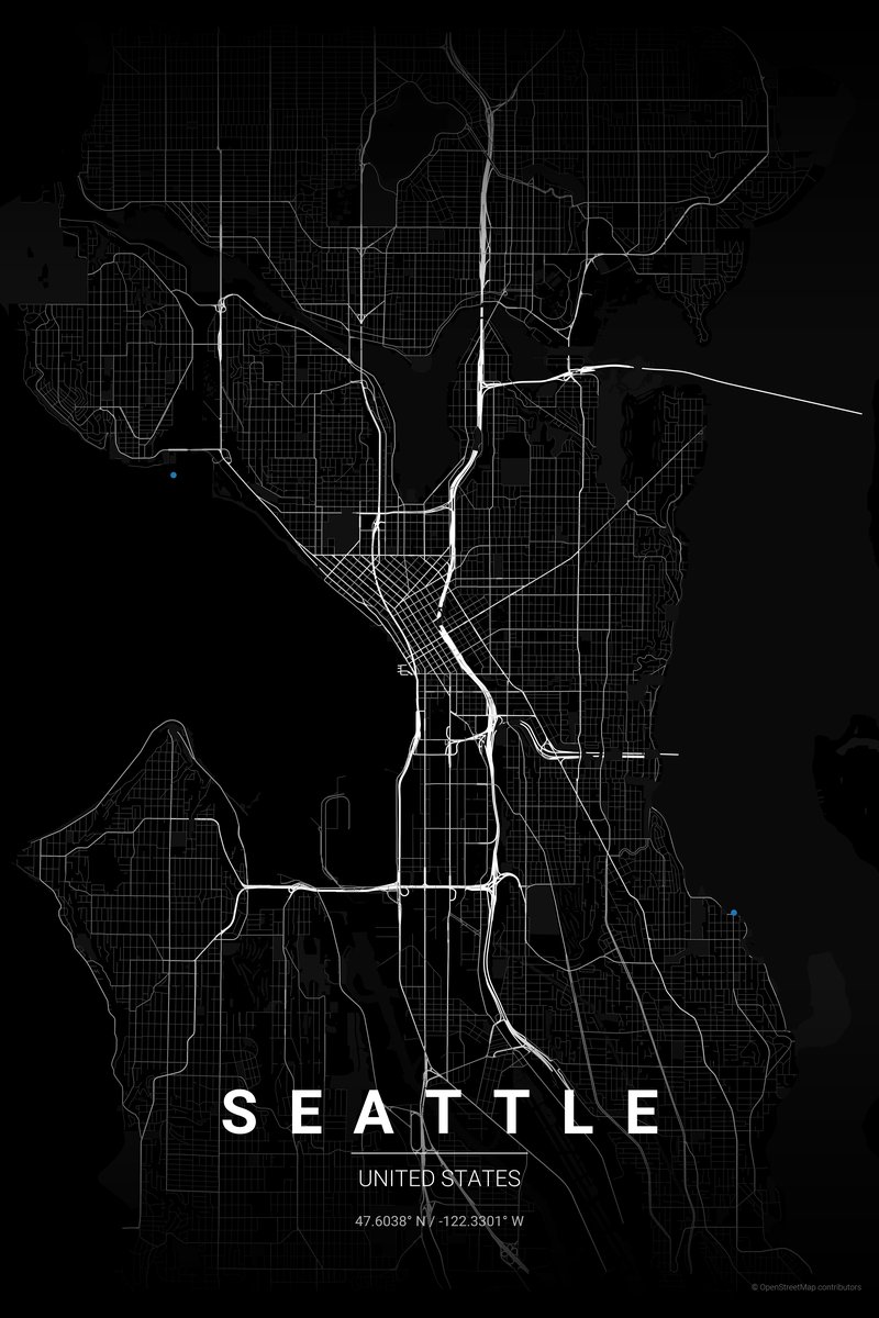 Seattle Noir map poster — print