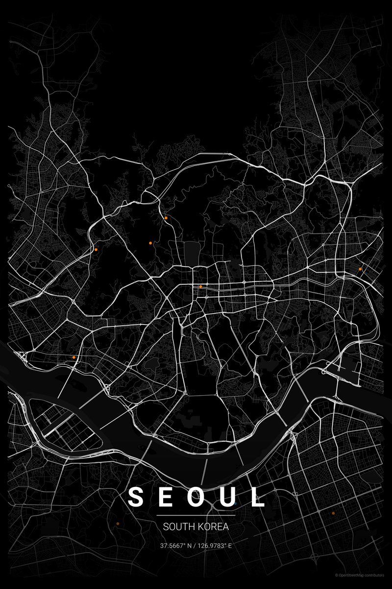 Seoul Noir map poster — print