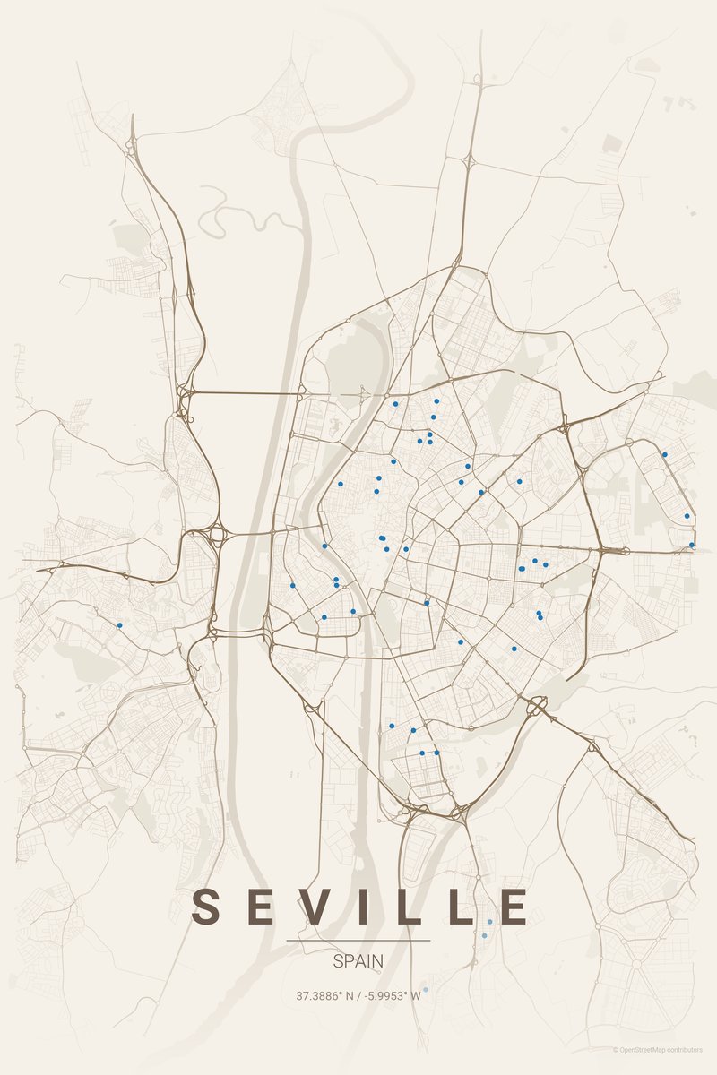 Seville Linen map poster — print