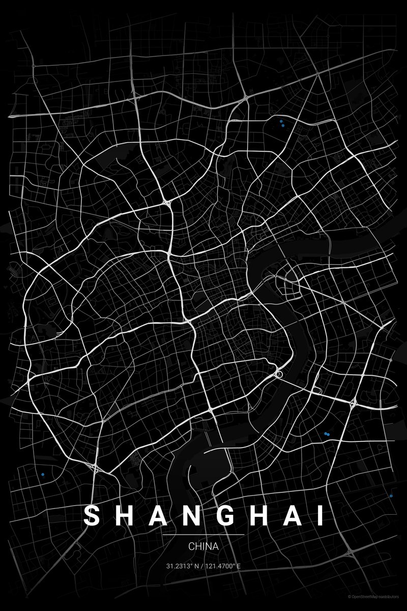 Shanghai Noir map poster — print
