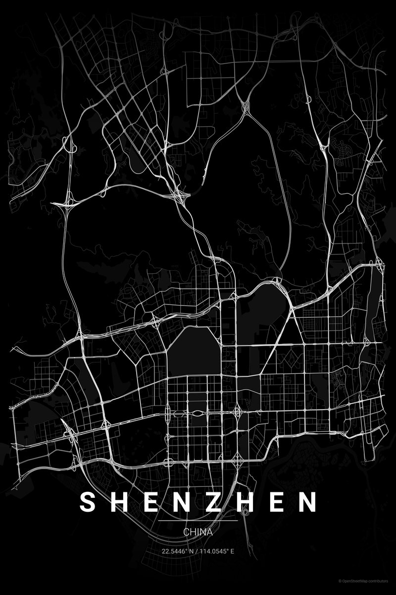 Shenzhen Noir map poster — print