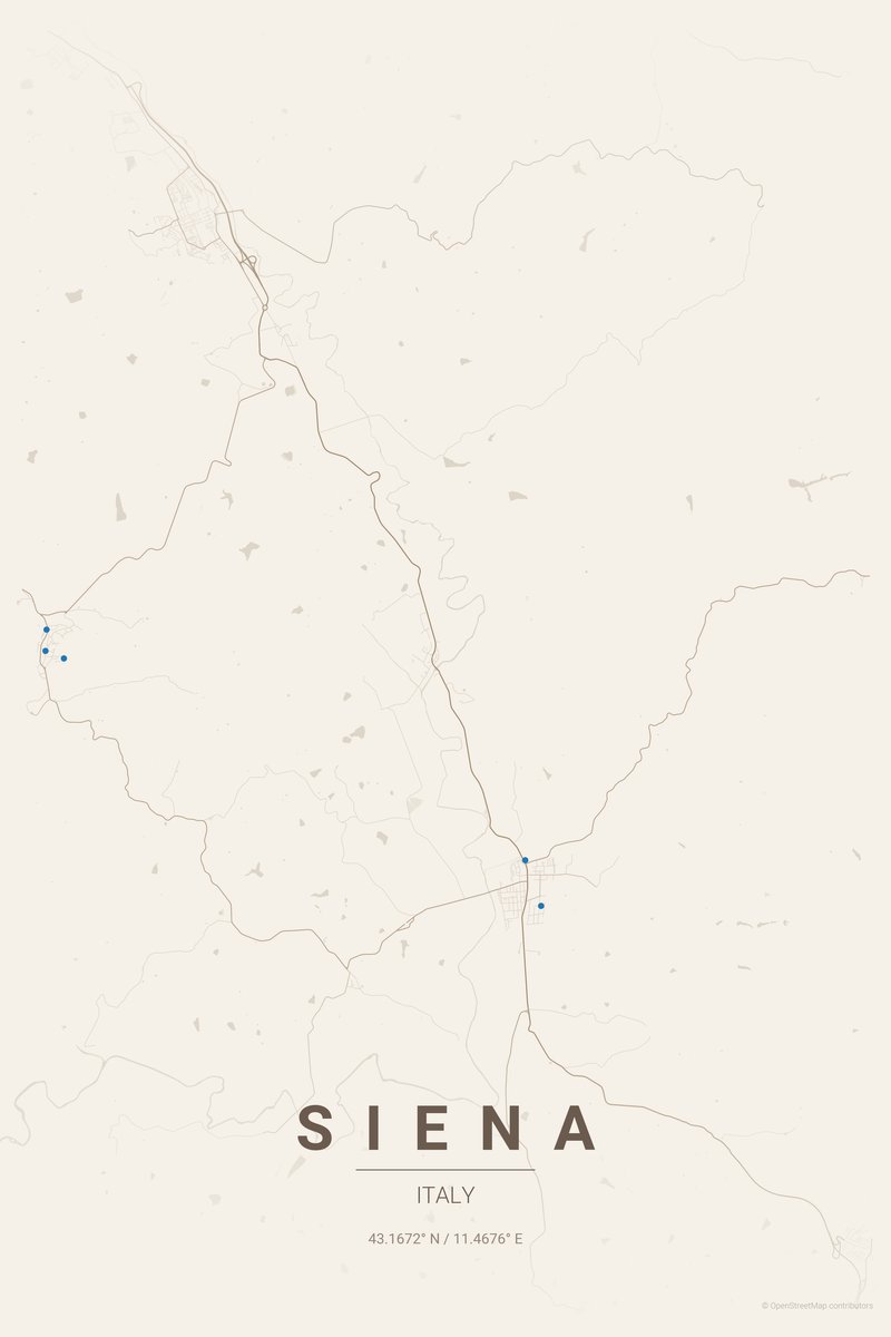 Siena Linen map poster — print