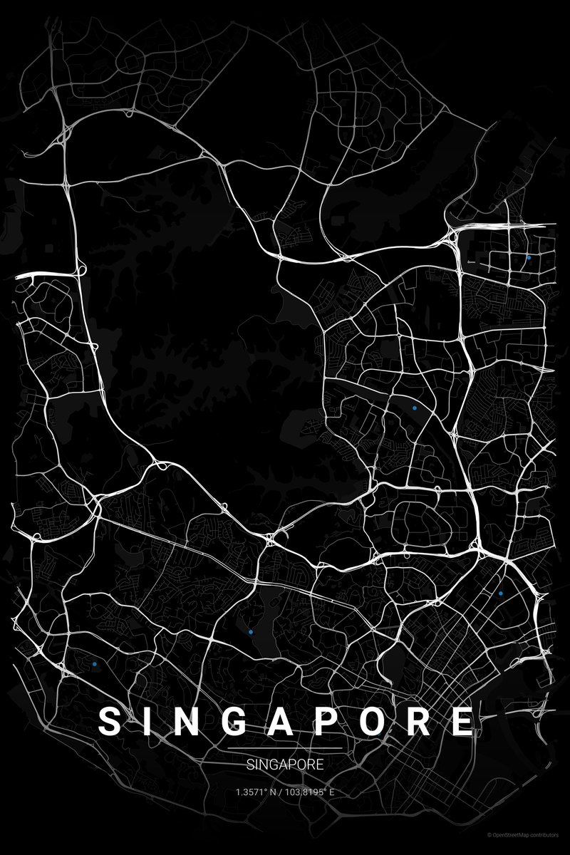 Singapore Noir map poster — print