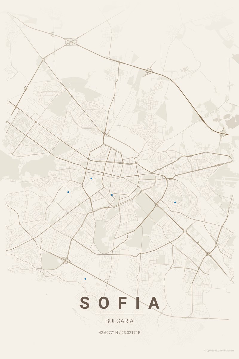 Sofia Linen map poster — print