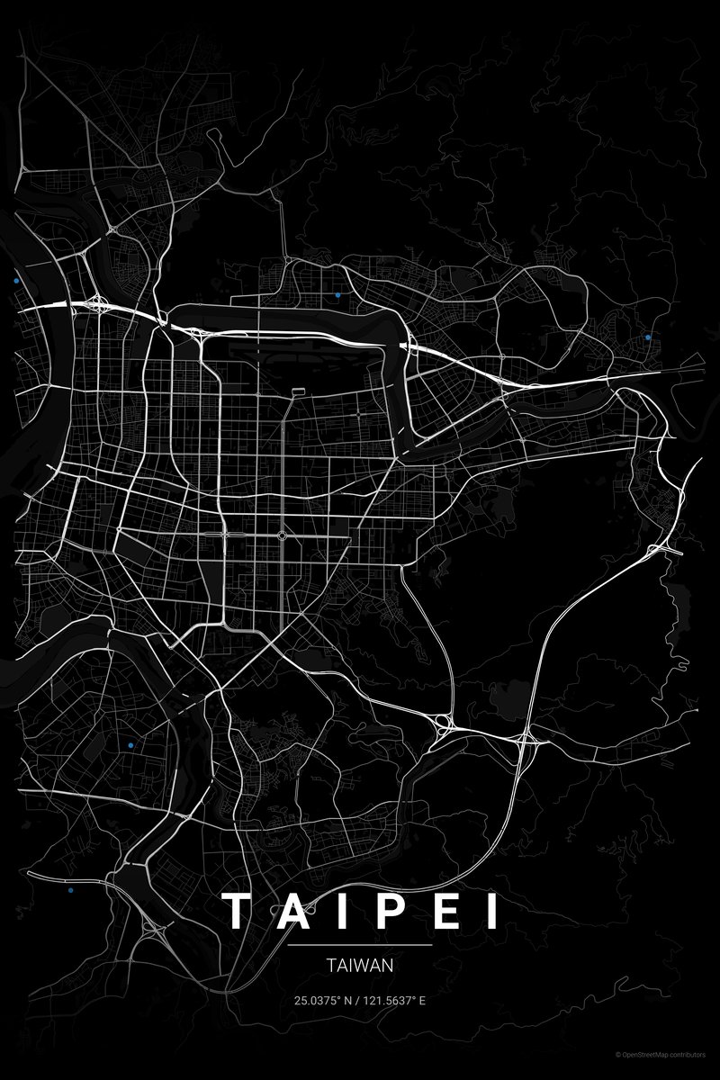 Taipei Noir map poster — print