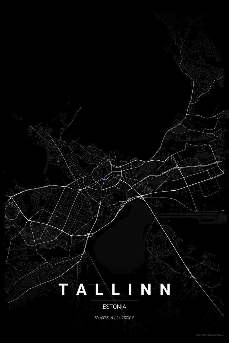 Tallinn Noir map poster — print
