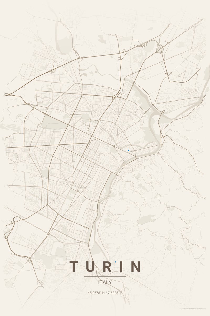 Turin Linen map poster — print